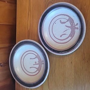 Glenn Dair 1981 Studio Pottery Coupe Soup Bowls Set Of Two